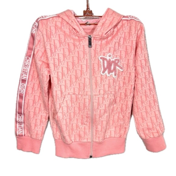 Dior Other - Dior Kids pink monogram logo zip up jacket size 6-7Y